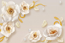Obraz 3d perleťové ruže